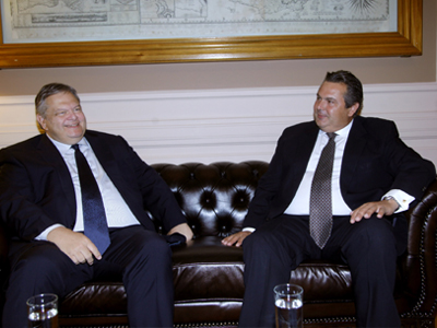 Ενημερωτική επίσκεψη Καμμένου στον Βενιζέλο