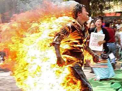 Νέα απόπειρα αυτοπυρπόλησης Θιβετιανού