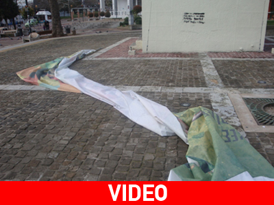 Ξάνθη: Η κακοκαιρία κατέστρεψε το πανό του καρναβαλιού