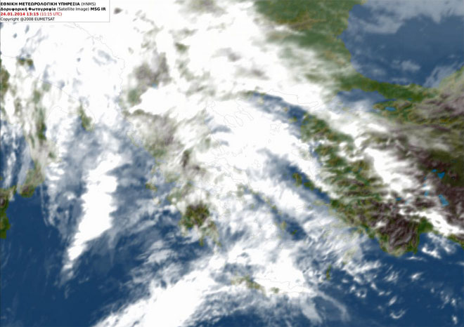 Εικόνα από δορυφόρο στις 11 το πρωί της Παρασκευής