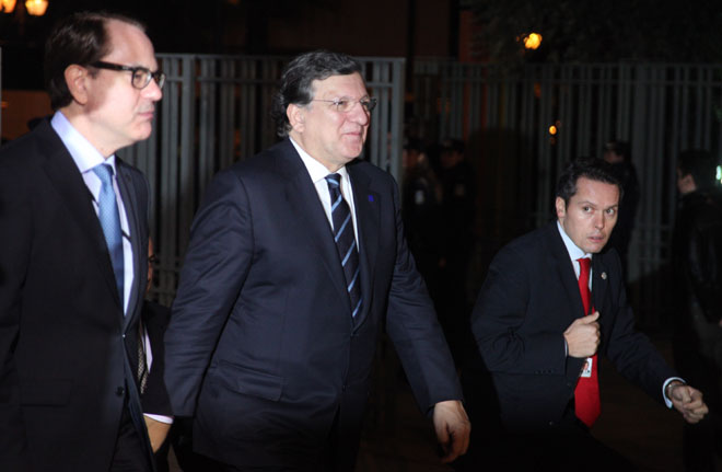 Η άφιξη του Ζοζέ Μανουέλ Μπαρόζο στον χώρο της εκδήλωσης 