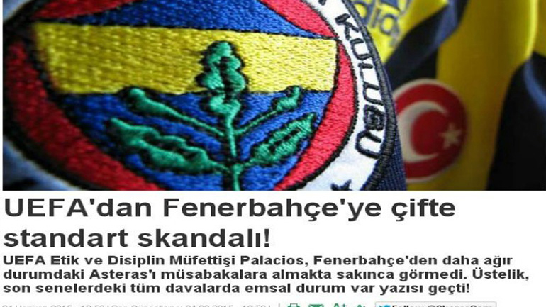 Κατηγορούν την UEFA λόγω του Αστέρα Τρίπολης οι Τούρκοι