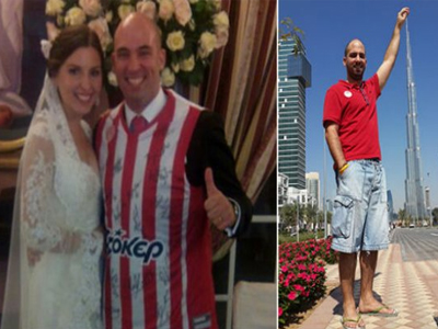 Ο Ισπανός που παντρεύτηκε με τη φανέλα του Ολυμπιακού!