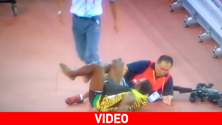 Το ατύχημα του Μπολτ μετά την κούρσα των 200 μέτρων!