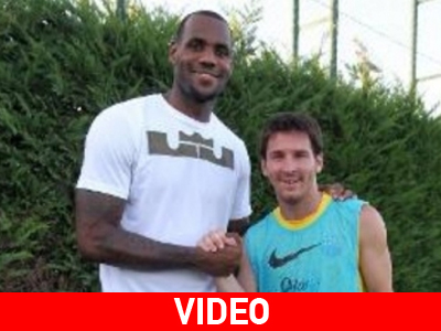 Στην προπόνηση της Μπαρτσελόνα ο Λεμπρόν Τζέιμς