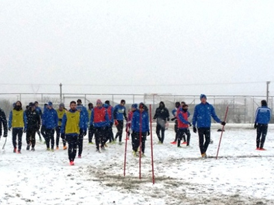 Προπονήθηκε στο χιόνι ο Αστέρας Τρίπολης