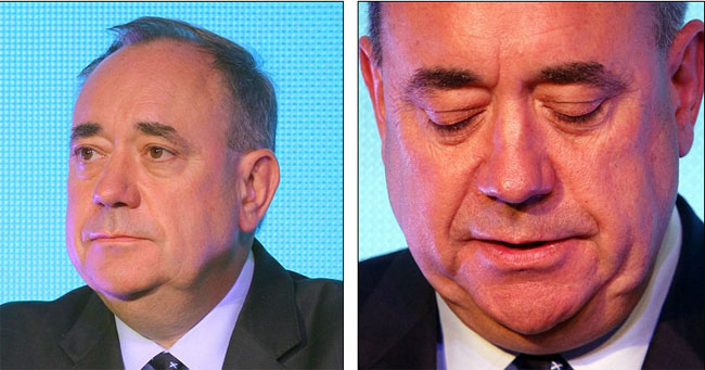 O πρώτος υπουργός της Σκωτίας, Άλεξ Σάλμοντ μετά την ανακοίνωση του αποτελέσματος