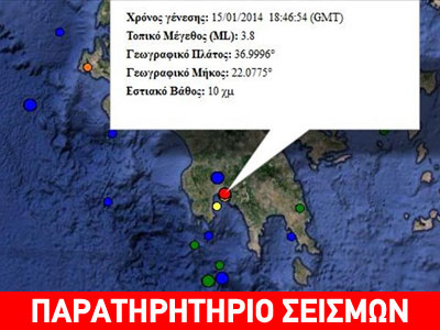Σεισμός 3,8R στην Καλαμάτα