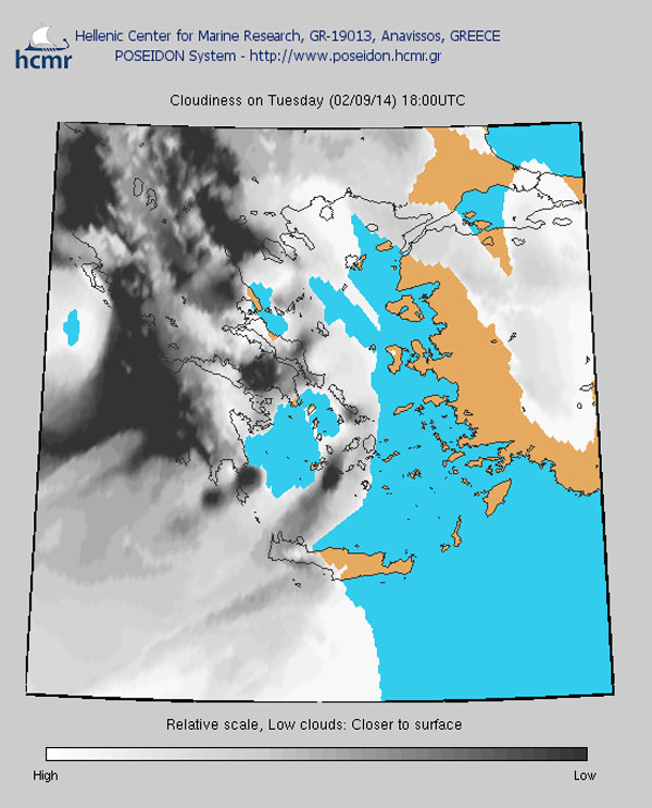 Σχετική κλίμακα: ανοιχτά χρώματα-υψηλότερη νέφωση, σκούρα χρώματα-χαμηλότερη νέφωση