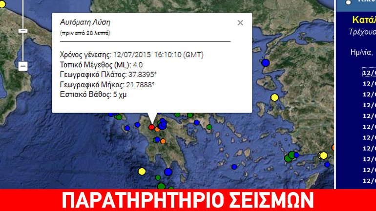 Σεισμός 4R στην Ηλεία