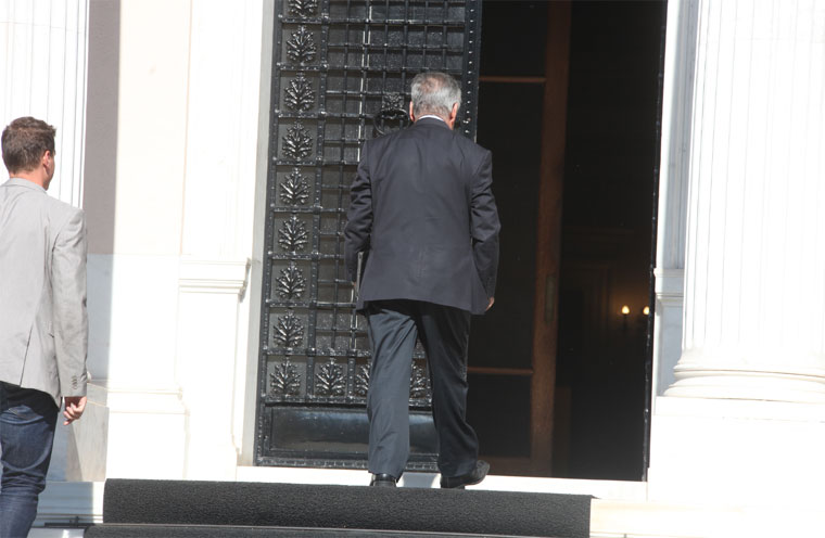 O Γ. Δραγασάκης στο Μαξίμου/ Πηγή φωτό: eurokinissi