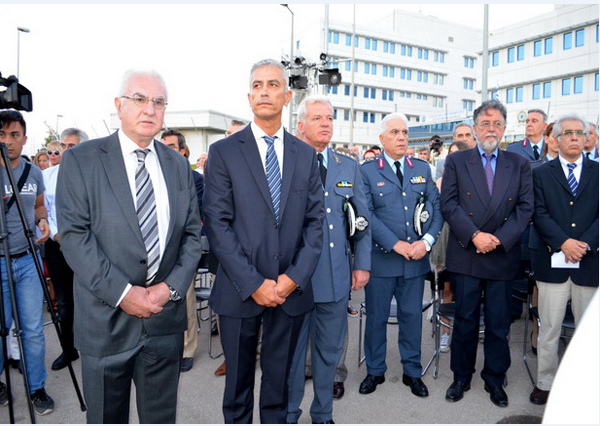 Ο Αντιπρόεδρος των Βραβείων G. Sciacca και ιδιωτικός ερευνητής Γιώργος Τσούκαλης ο Πρόεδρος Ένωσης  Αστυνομικών Υπαλλήλων Νοτιοανατολικής Αττικής Γιώργος Καλλιακμάνης και ο  διευθυντής διεύθυνσης αερολιμένα Μιχάλης Σδούκος 