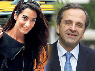 Με τη σύζυγο του Κλούνεϊ θα συναντηθεί ο Σαμαράς για τα γλυπτά του Παρθενώνα