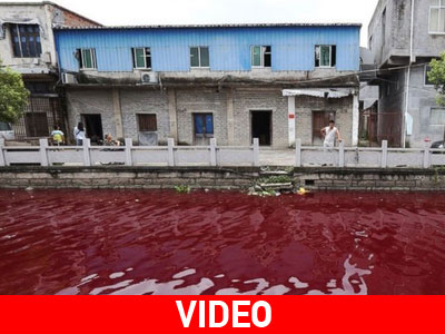 Ποτάμι έγινε κατακόκκινο σε μία ώρα!