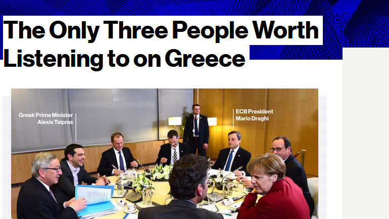 Bloomberg: Αυτούς τους τρεις πρέπει να ακούτε για τις διαπραγματεύσεις στην Ελλάδα