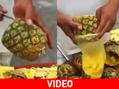 Μετρ στο… καθάρισμα του ανανά!