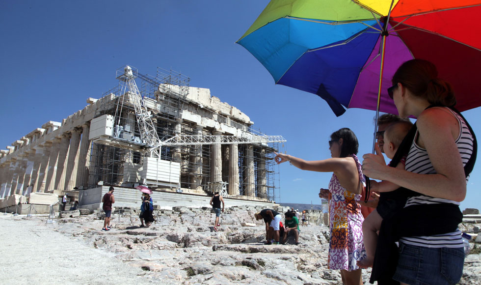 Tουρίστες στην Ακρόπολη
