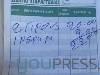 Τους χρέωσαν 22 ευρώ για δύο γύρους και ένα μπουκάλι νερό