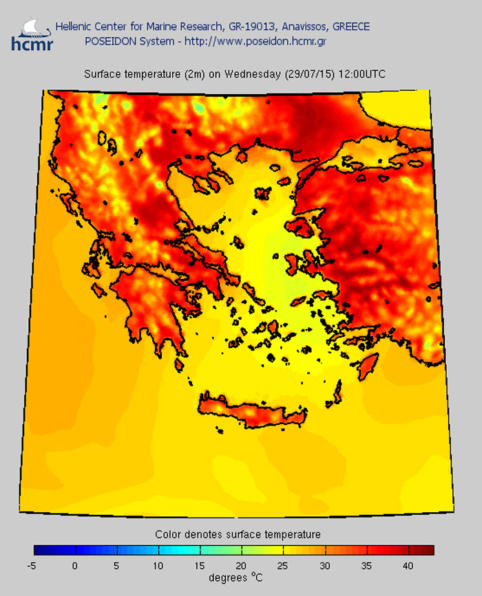 Θερμοκρασία αέρα την Τετάρτη