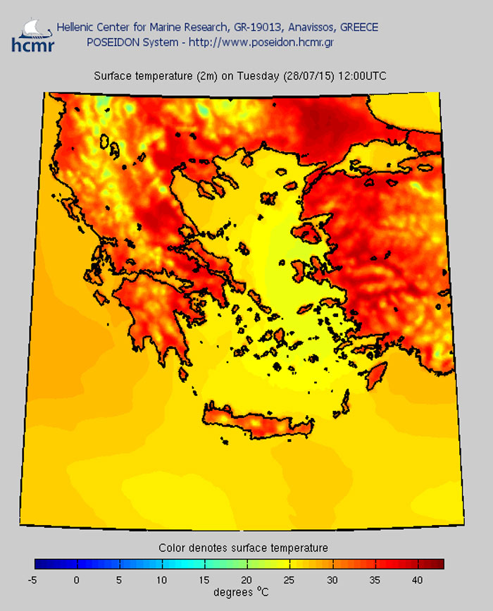 Θερμοκρασία αέρα την Τρίτη