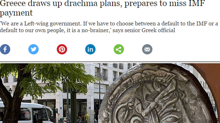 Telegraph: «Εφεδρικό σχέδιο στην Ελλάδα για εθνικοποίηση τραπεζών και διαγραφή οφειλών» Telegraph: «Εφεδρικό σχέδιο στην Ελλάδα για εθνικοποίηση τραπεζών και διαγραφή οφειλών»