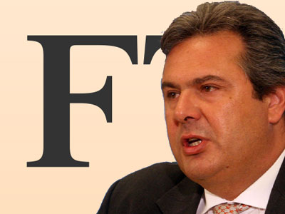Διευκρινίσεις ΑΝ.ΕΛ. για τις δηλώσεις Καμμένου στους Financial Times