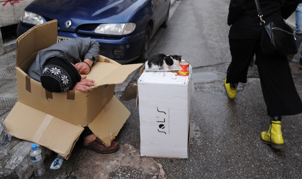 Άστεγος στην Πλάκα