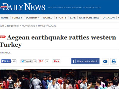 Πρώτο θέμα στα τουρκικά μέσα ο σεισμός