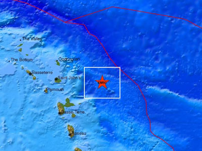 Σεισμός 5,8R ανοικτά της Γουαδελούπης