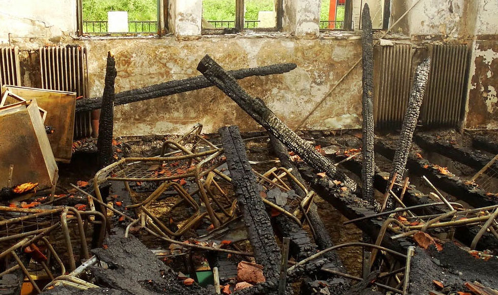 Εικόνες καταστροφής σε σχολείο