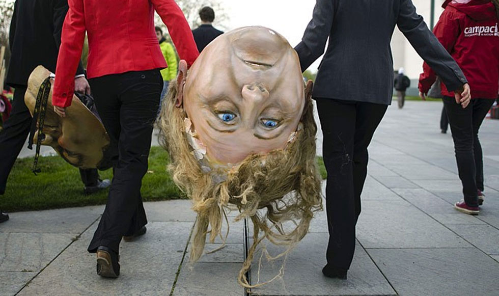 Διαμαρτυρία κατά της Μέρκελ