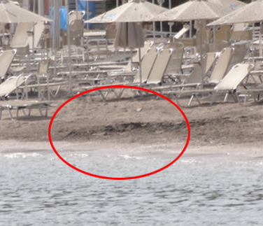 O μικρός κρατήρας μετά την ελεγχόμενη έκρηξη