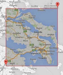 H περιοχή για την οποία καταγράφηκαν τα προσεισμικά σήματα και τέθηκε στο μικροσκόπιο των σεισμολόγων