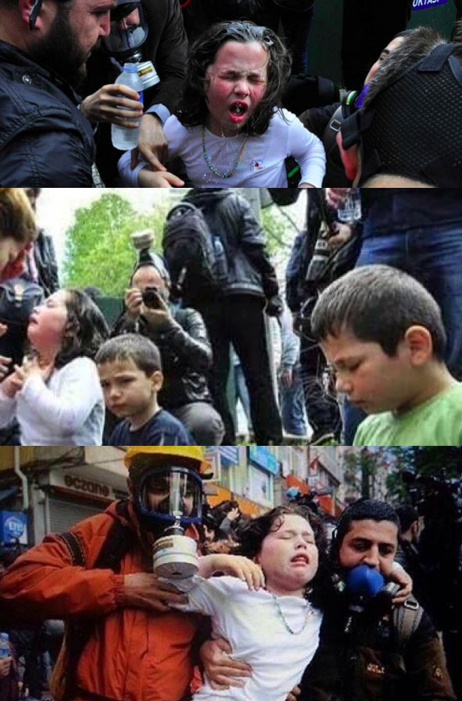 Μικρά παιδιά δεν μπορούν να αναπνεύσουν από τα χημικά