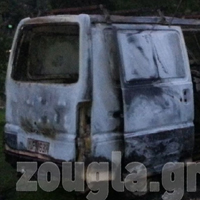 Το βαν που έκαψαν οι δράστες