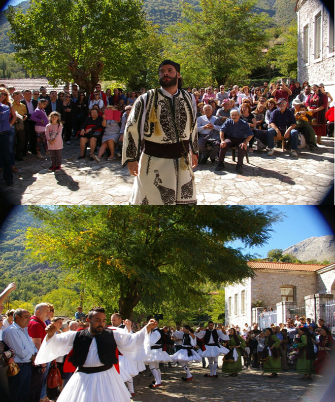 Το χωριό θαυμάζει τη φορεσιά που θα κοσμεί το μουσείο τους-Το γλέντι στην αυλή ξεκινά