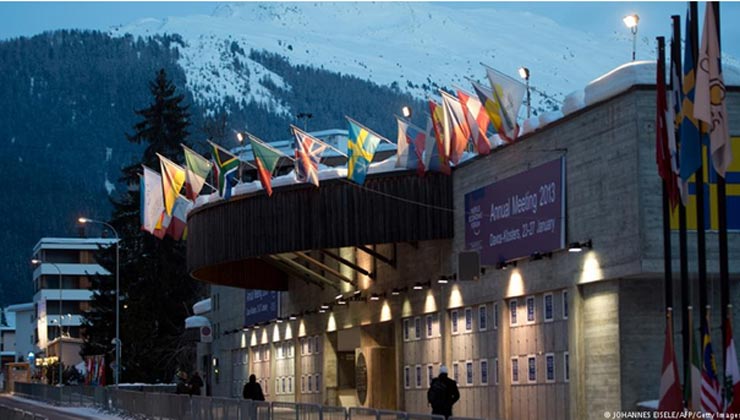 Το συνεδριακό κέντρο, όπου πραγματοποιείται το 44ο Παγκόσμιο Οικονομικό Φόρουμ