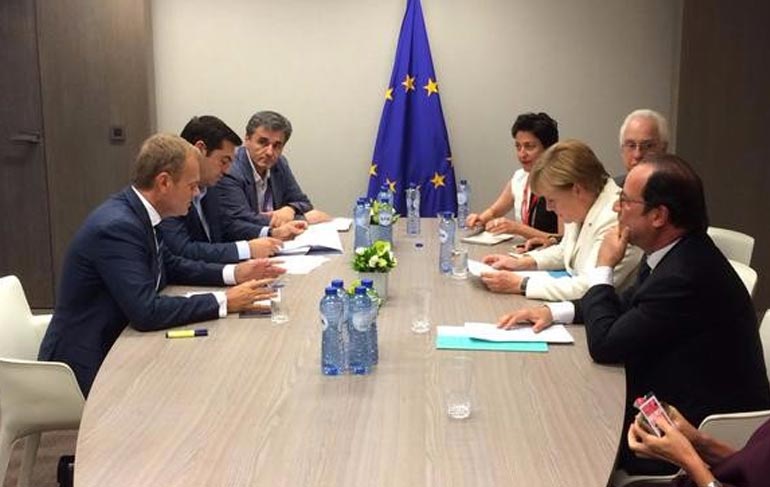 Φωτό: Από τη σύσκεψη Μέρκελ,Τουσκ,Τσίπρα,Ολάντ