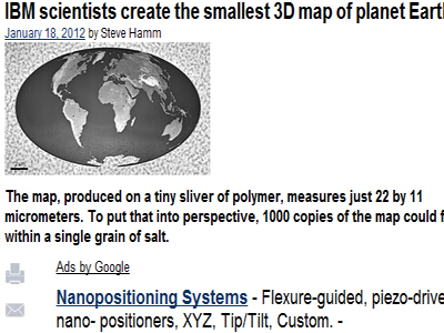 Κατασκευάστηκε ο μικρότερος τρισδιάστατος χάρτης