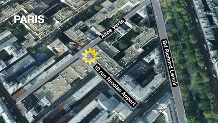 O χάρτης με το σημείο όπου εκτυλίχθηκε το μακελειό