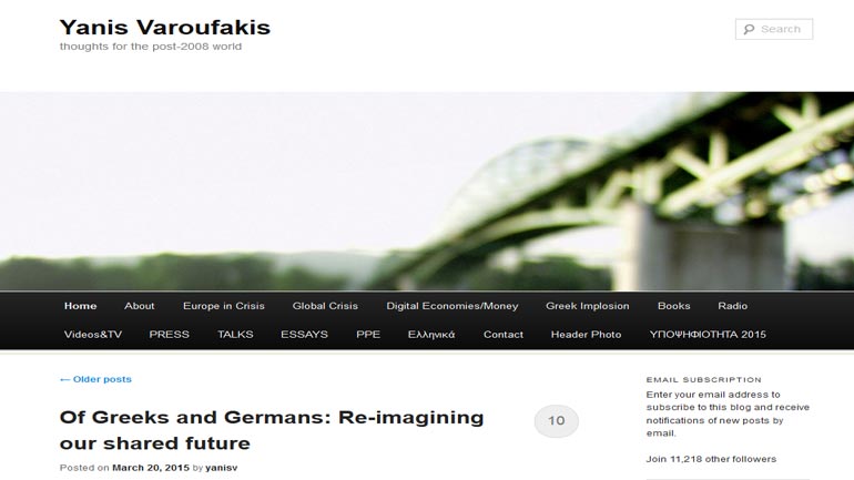 Άρθρο Βαρουφάκη: Το τοξικό «blame-game» μεταξύ Ελλάδας και Γερμανίας Άρθρο Βαρουφάκη: Το τοξικό «blame-game» μεταξύ Ελλάδας και Γερμανίας