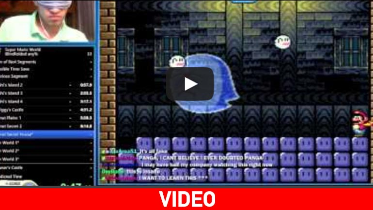 Τερμάτισε το Super Mario σε 23 λεπτά ενώ είχε τα μάτια του δεμένα!
