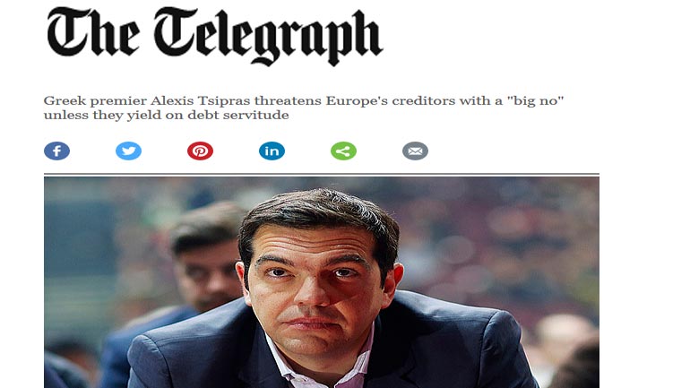 Telegraph: H Ελλάδα σκληραίνει τη στάση της – Ισλανδική χρεοκοπία, εθνικοποίηση τραπεζών στα υπ’ όψιν