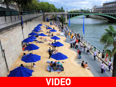 Oι Γάλλοι βγήκαν βόλτα στην… τεχνητή πλαζ του Σηκουάνα