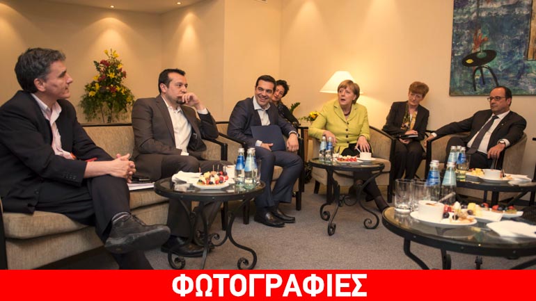Τριμερής συνάντηση Τσίπρα-Μέρκελ-Ολάντ