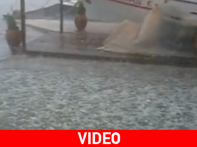Σφοδρή χαλαζόπτωση στη Λευκάδα