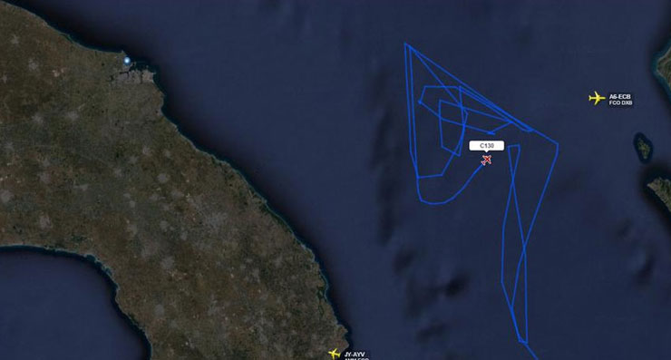 Η πορεία που ακολούθησε το C-130