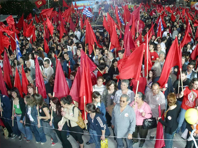 Προεκλογική συγκέντρωση ΚΚΕ στο Πεδίον του Αρεως