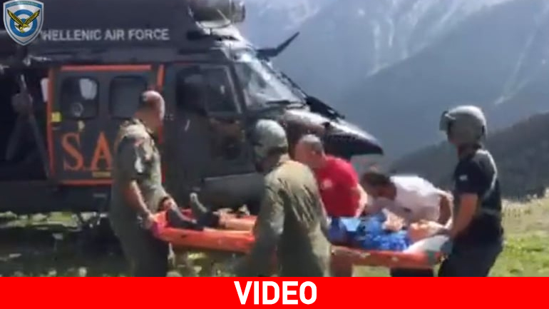 Η διάσωση ορειβάτη από Super Puma της Πολεμικής Αεροπορίας
