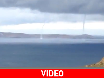 Eντυπωσιακός ανεμοστρόβιλος στη Μύκονο